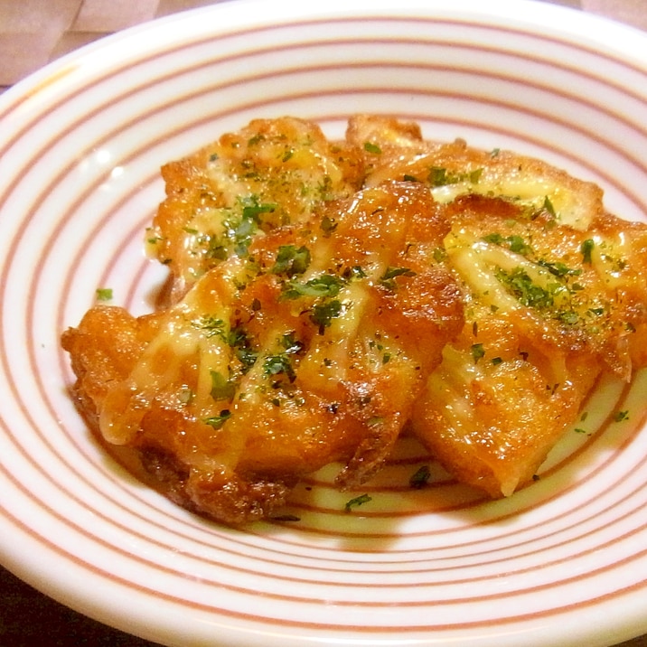 さつま揚げの青海苔マヨネーズ焼き